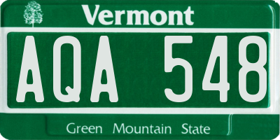 VT license plate AQA548