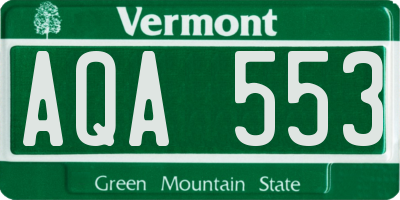 VT license plate AQA553