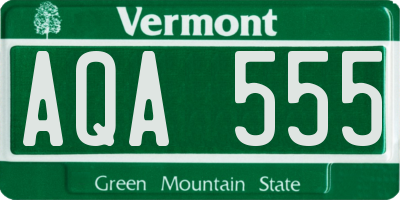 VT license plate AQA555