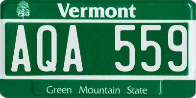 VT license plate AQA559