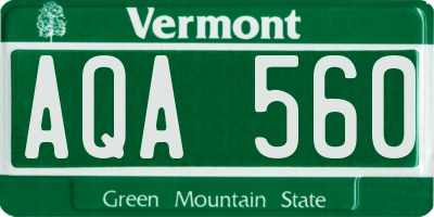 VT license plate AQA560