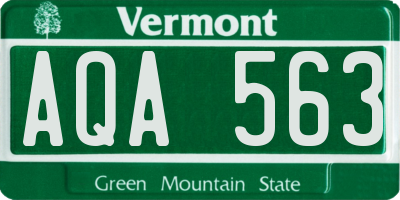 VT license plate AQA563