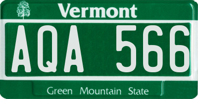 VT license plate AQA566