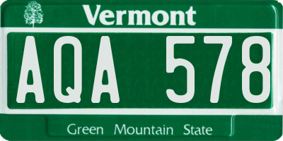 VT license plate AQA578