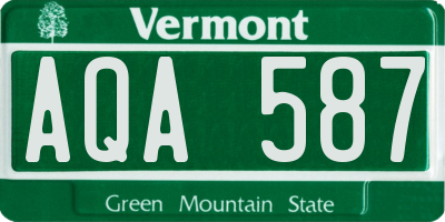 VT license plate AQA587