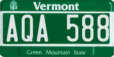 VT license plate AQA588