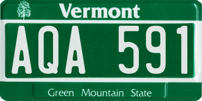 VT license plate AQA591