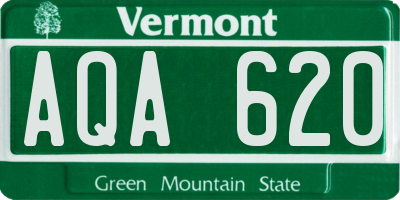 VT license plate AQA620