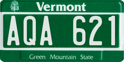 VT license plate AQA621