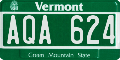 VT license plate AQA624