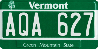 VT license plate AQA627