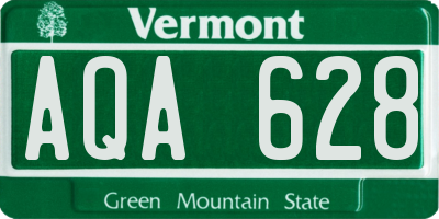 VT license plate AQA628