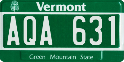 VT license plate AQA631