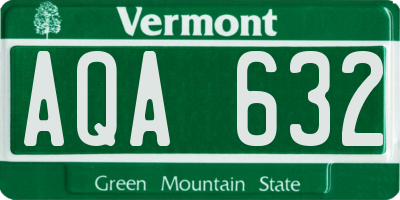 VT license plate AQA632