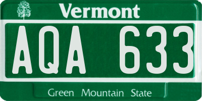 VT license plate AQA633