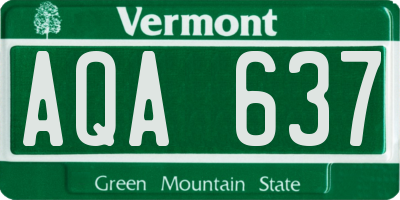 VT license plate AQA637