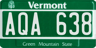 VT license plate AQA638