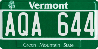 VT license plate AQA644