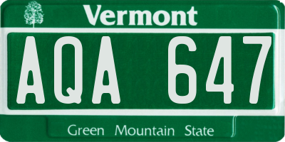VT license plate AQA647