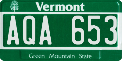VT license plate AQA653
