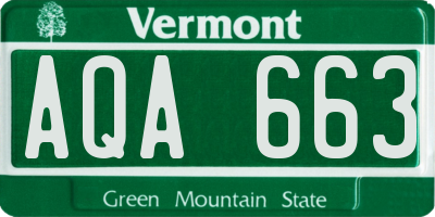 VT license plate AQA663
