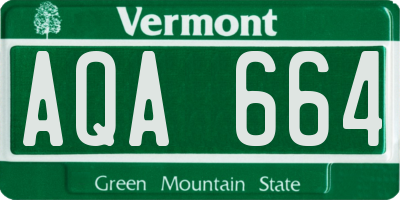 VT license plate AQA664