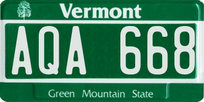 VT license plate AQA668