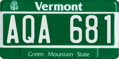 VT license plate AQA681