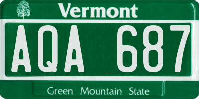 VT license plate AQA687