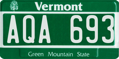 VT license plate AQA693