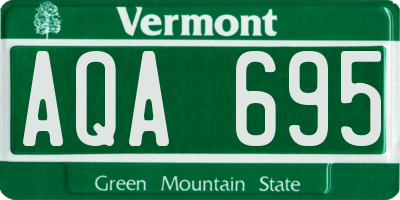 VT license plate AQA695