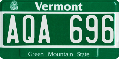 VT license plate AQA696