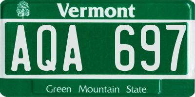 VT license plate AQA697