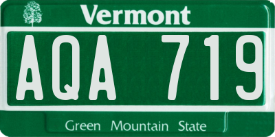 VT license plate AQA719