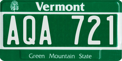 VT license plate AQA721