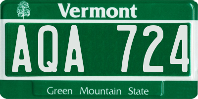 VT license plate AQA724