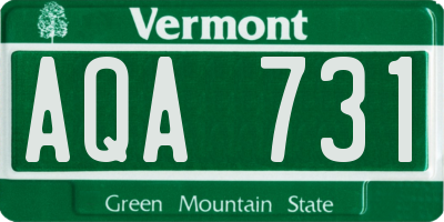VT license plate AQA731