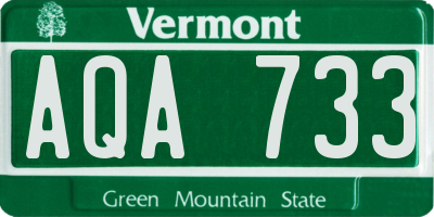 VT license plate AQA733