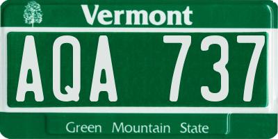 VT license plate AQA737