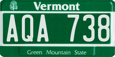 VT license plate AQA738