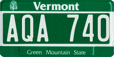 VT license plate AQA740