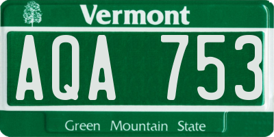 VT license plate AQA753