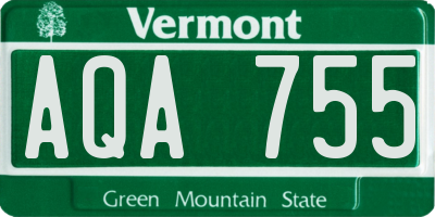 VT license plate AQA755