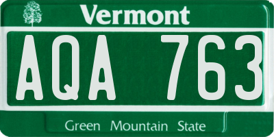 VT license plate AQA763