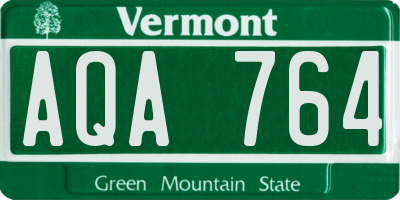 VT license plate AQA764
