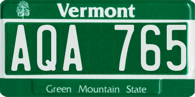 VT license plate AQA765