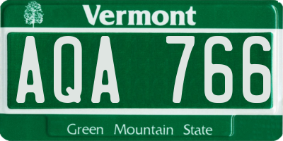 VT license plate AQA766