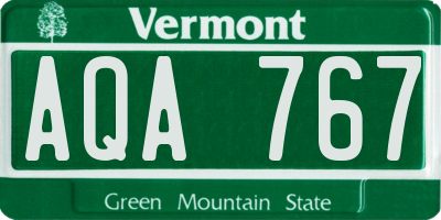 VT license plate AQA767