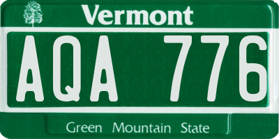 VT license plate AQA776
