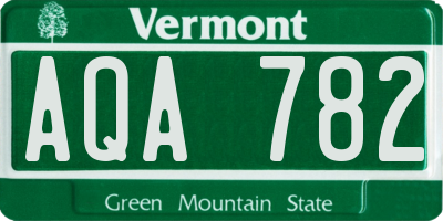 VT license plate AQA782